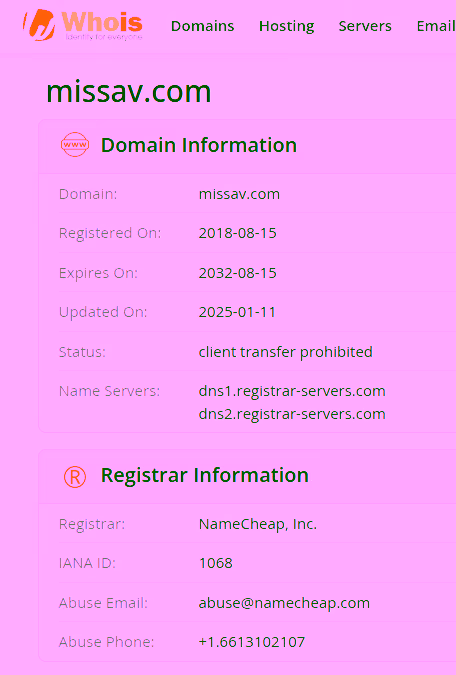 missav.comのWhois情報